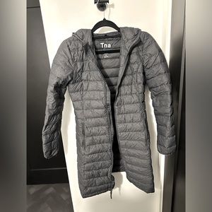 Grey Botanie super light packable puffer long